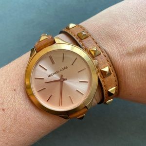 Rose gold Michael Kors wrap watch